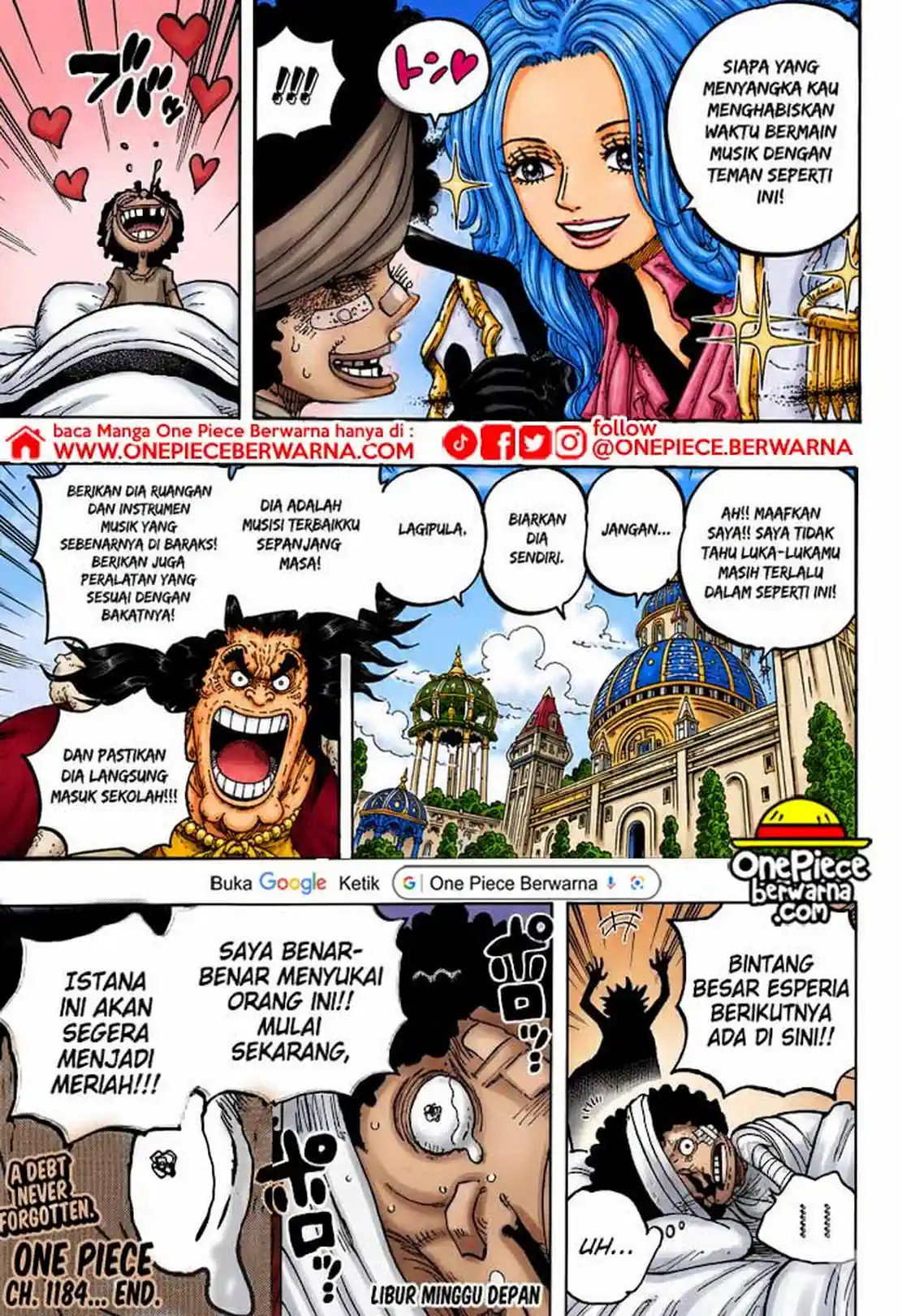 One Piece berwarna 1184 1185 1186 bahasa indonesia